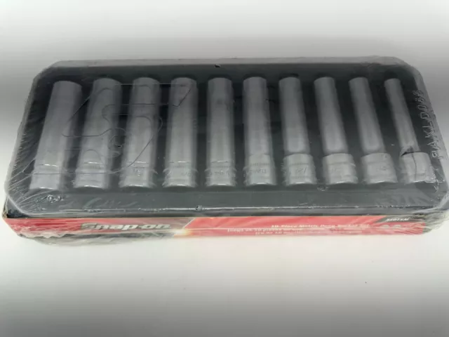 Snap On 10 pc 1/2" Dr 6-Pt Metric Flank Drive® Deep Socket Set UNUSED 310TSM