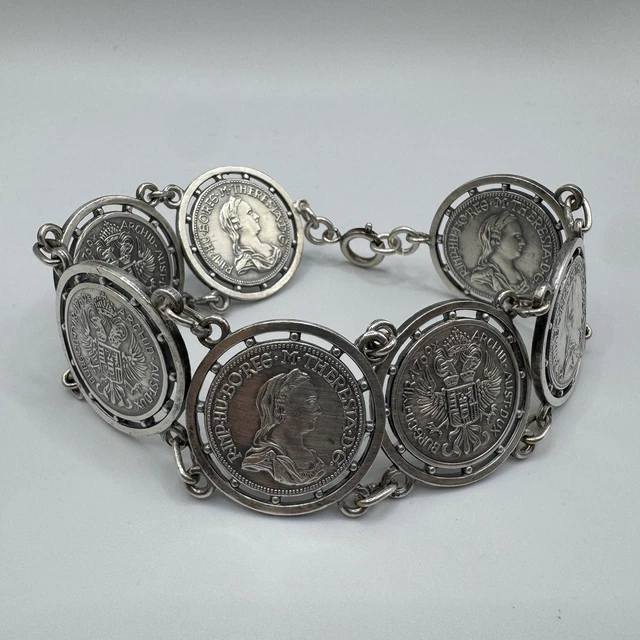 Bracelet Ancien Articulé En Argent Massif - Style Art Nouveau, Souvenir De Chine/Indochine, à Restaurer