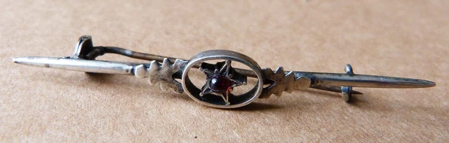 Broche Ancienne En Argent Massif 925 - étoile De Digne Saint Vincent Pentacrine - Pièce Rare