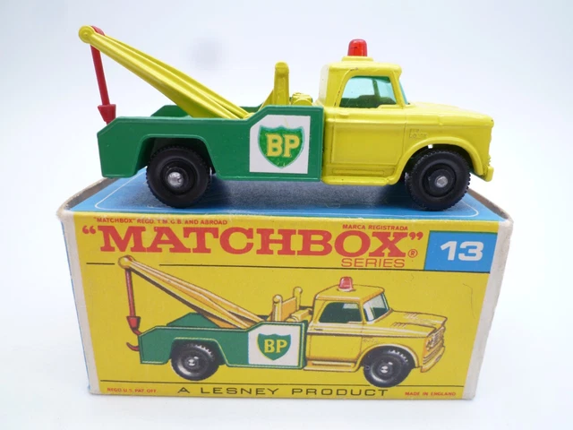 VINTAGE MATCHBOX LESNEY No.13d DODGE WRECK TRUCK IN ORIGINAL BOX 1965 VINTAGE MATCHBOX LESNEY No.13d DODGE WRECK TRUCK IN ORIGINAL BOX 1965