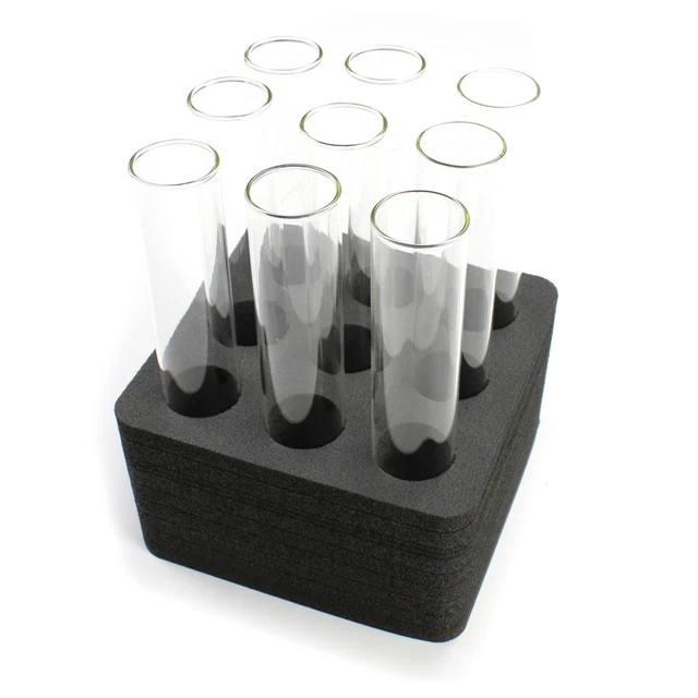 Test Tube Freezer Rack Black Foam Stand Transport Holds 9 Fits up to 30mm