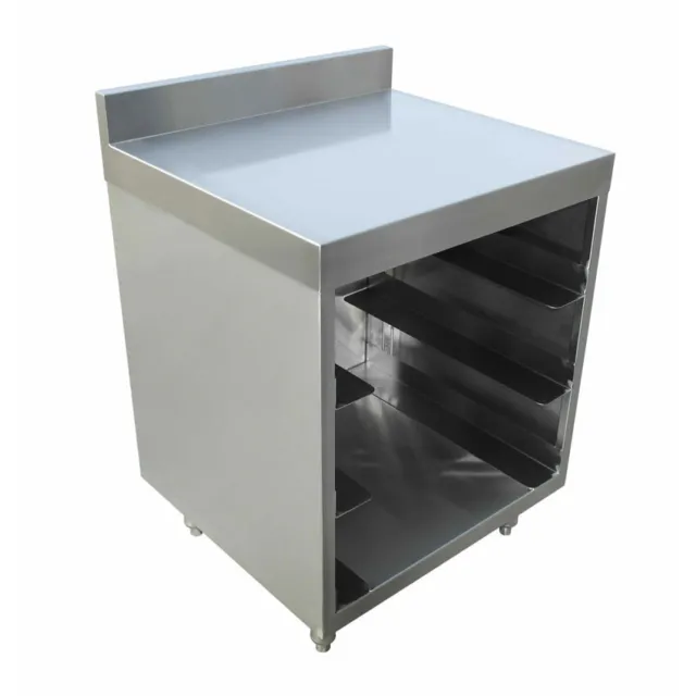 Omcan USA 44595 24" Underbar Glass Rack Storage Unit w/ Flatboard Top, Open F...