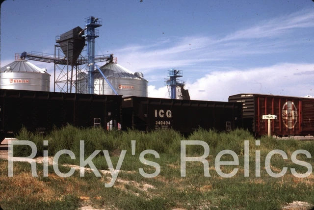 Original Slide ICG #340404 Open Hopper Illinois Central Gulf Lyman NE 1984 ATSF