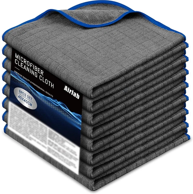 Shimeyao 30 asciugamani in microfibra rossi da 500 g/m² per auto, 40,6 x 40,6 cm, panni per la pulizia assorbenti in peluche
