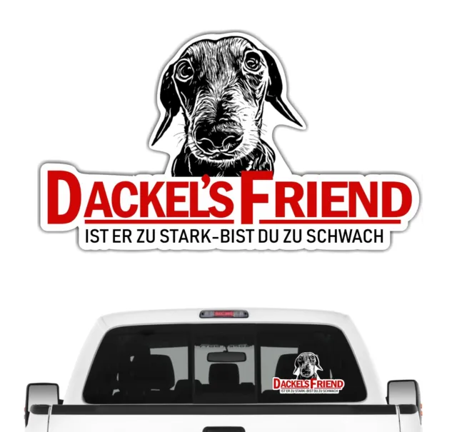 Dackel Teckel Hundeaufkleber - Dackels Friend Auto Aufkleber autoaufkleber