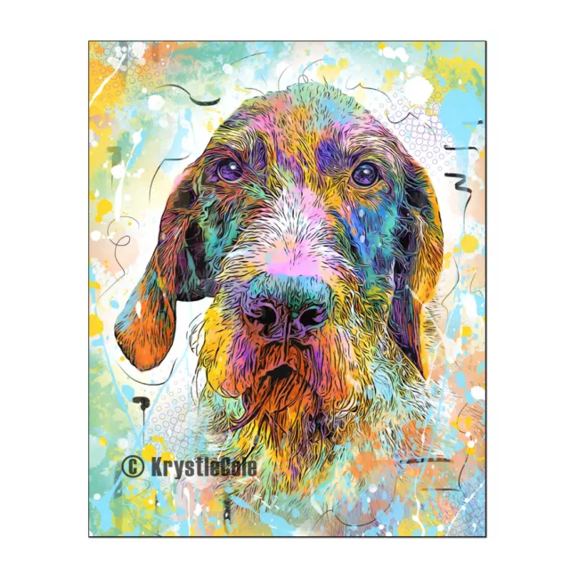 German Wirehaired Pointer Art Print on PAPER or CANVAS. Artwork by Krystle Cole