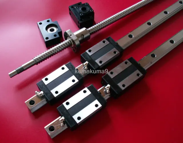 25mm ballscrew RM2505-800mm+BK/BF20 end bearing+25-800mm Linear Guideway 2 Rail