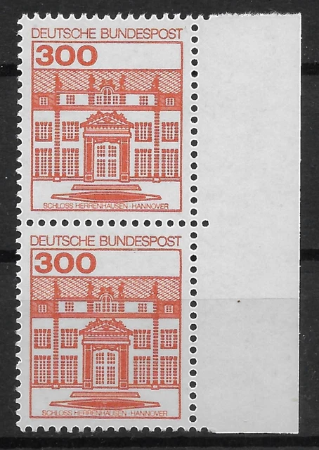 Bund 1982 ** Mi 1143 Burgen B&S 300Pf im Paar senkrechte Paare Rand rechts 03620