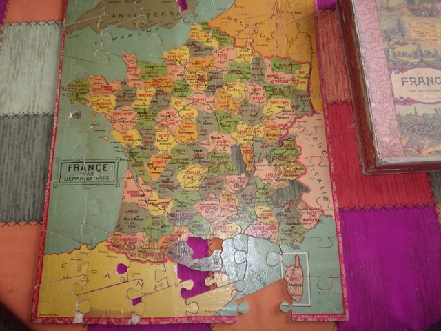 GRAVURE 19E CARTES France Départements & colonies géographie Seine et