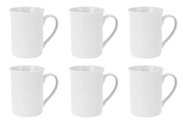 Kaffeebecher Kaffeetassen Porzellan Weiß mit Henkel 6 Stück Set Modellauswahl