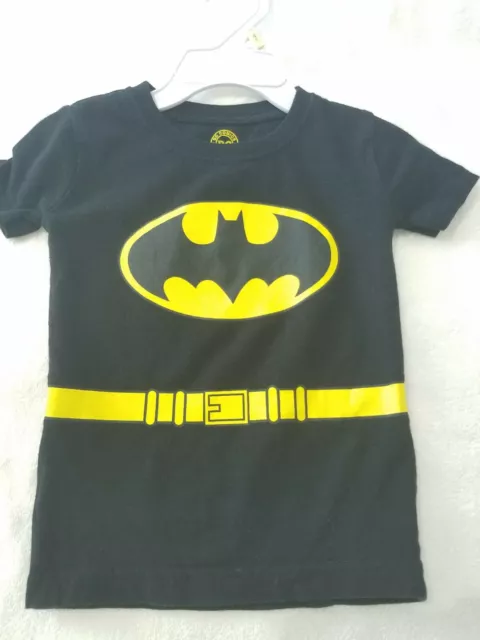 Dc Comics Batman Baby Toddler Shirt Sz 24M Black Yellow Logo Short Sleeve