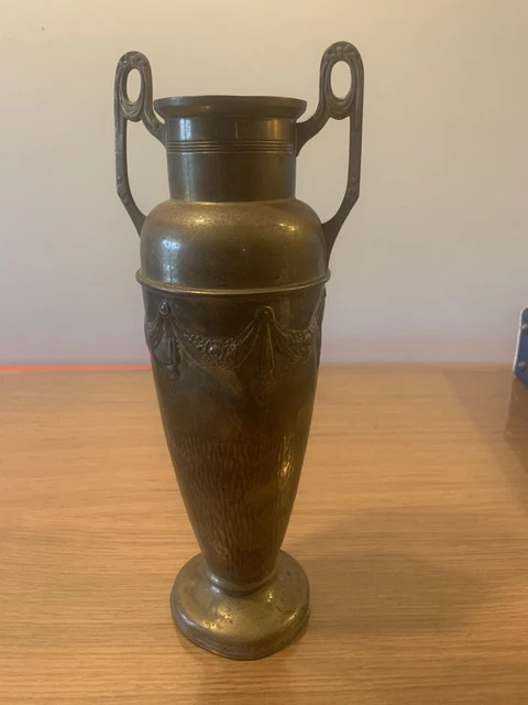 Petit vase amphore décoratif en onyx et métal – vintage - Décoration