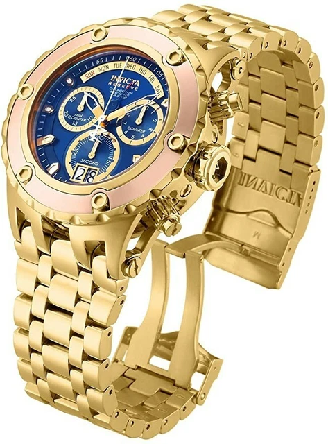 Invicta 52mm Reserve Specialty Subaqua 2 Tone Gold Swiss Made Chronograph 500mt