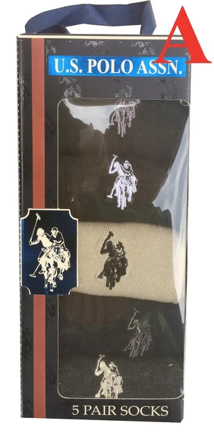 U.S. Polo Assn. Men's 5-Pair Dress Socks Sz. 10-13 Gift Box NIB