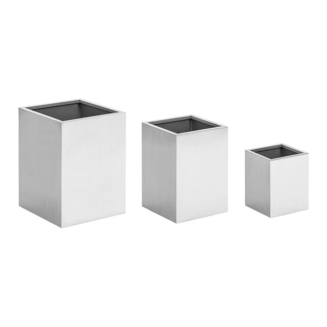 Pots de fleurs Pot de fleur extérieur Lot de 3 Inox