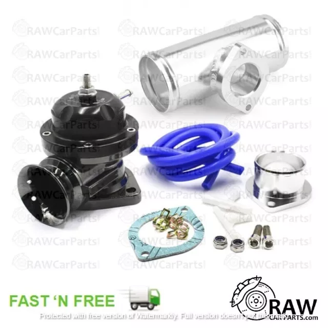 BLACK Greddy Style Type RS BOV Blow Off Dump Valve & 2.5" Boost Pipe Adapter JDM