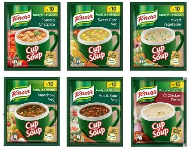 12 Pack KNORR Cup a Soup Instant Soup with Croutons & Vegetables Various Flavors