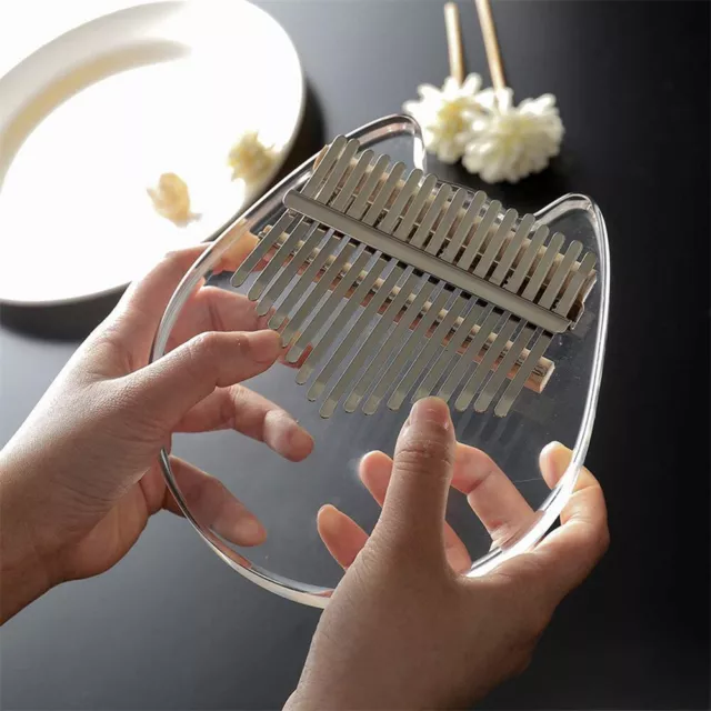 Kalimba 17 Keys Transparent Acrylic Thumb Finger Piano with Bag Tune Hammer