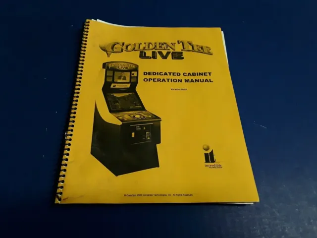 Golden Tee Live by IT Video Arcade Game Dedicated Cabinet Operation Manual