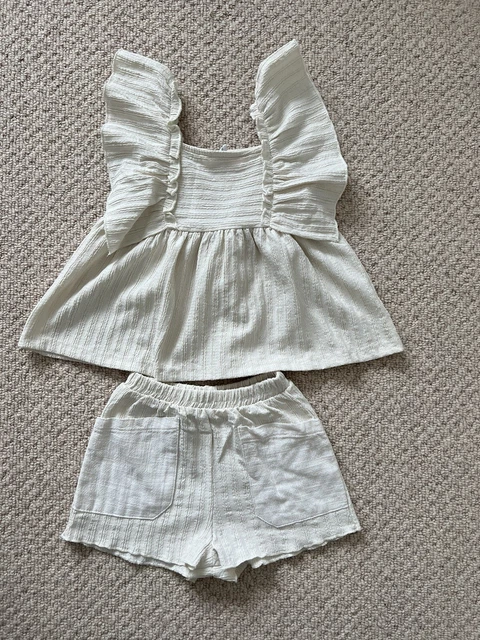 Zara Baby Girl cream short and top set 12-18 months