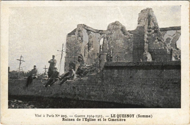 CPA Military War LE QUESNOY Church Ruins (807333)