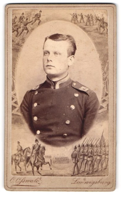 Fotografie C. Oßwald, Ludwigsburg, Portrait junger Uffz. in Uniform Rgt. 121, i