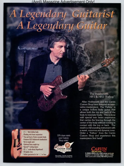 Allan Holdsworth HF1 & HF2 Fatboy Carvin Guitars Promo 2003 Full Page Print Ad
