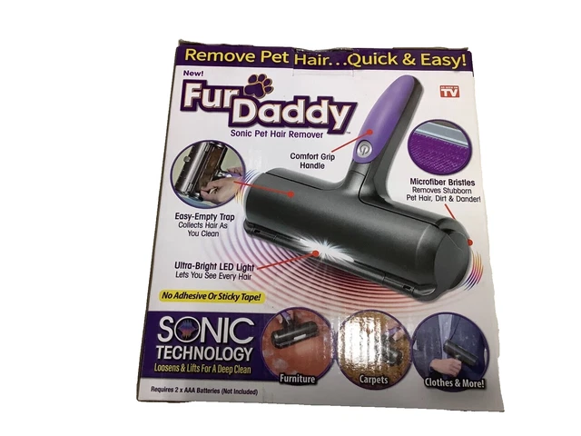 FUR DADDY ~ Fast & Easy Pet Fur Remover w/ LED Light & Sonic Technology NIB