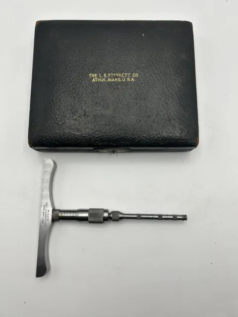 LS Starrett No. 446 B Depth Micrometer with Case