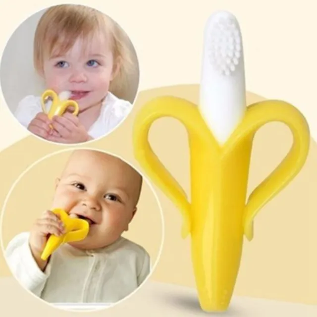 Banana Toothbrush Teether Toy Gift Teething Aid Toy Baby Molar Stick Baby