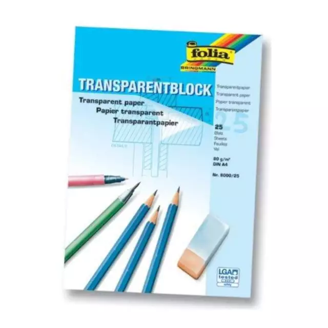 Folia BRI8000 Transparentpapier A4 80g 25 Blatt