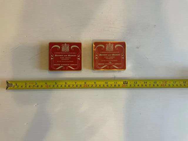 Latas de cigarrillos vintage Benson and Hedges Super Virginia preamadas