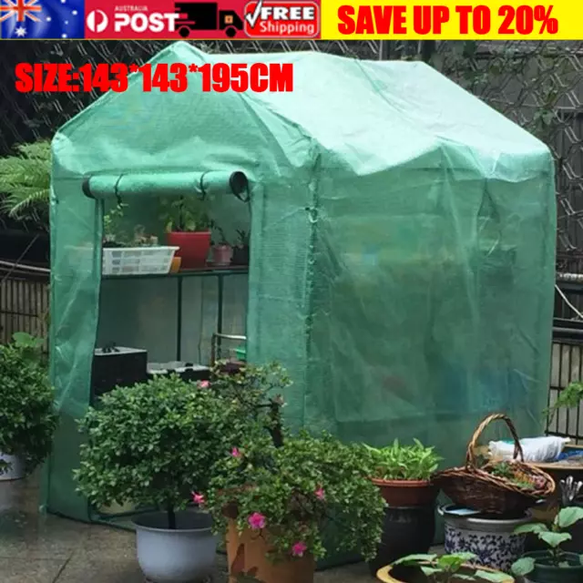 Greenhouse Walk-In Green-House Shed Storage Dome Hoop Tunnel Polytunnel PE 1.95M