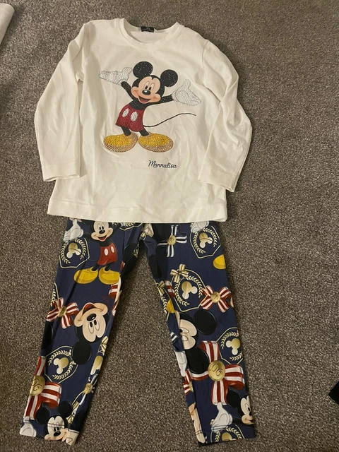 Disney Monnalisa Mickey Mouse Leggings Top set Age 4 Great for disneyworld parks