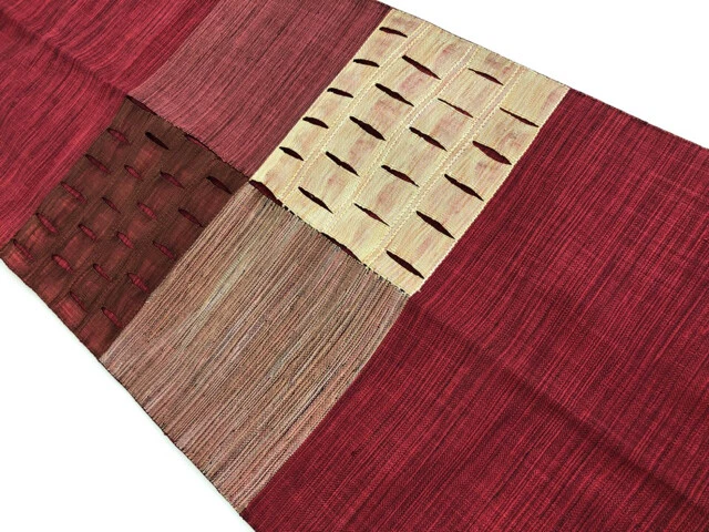 6287168: Japanese Kimono / Vintage Nagoya Obi / Woven Abstract Pattern