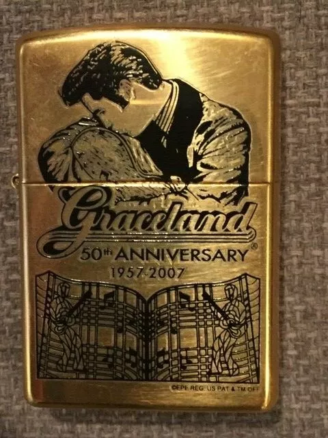 SUPER RARE: Elvis 50th Anniversary Graceland Zippo Lighter 5000 MADE *AS NEW*