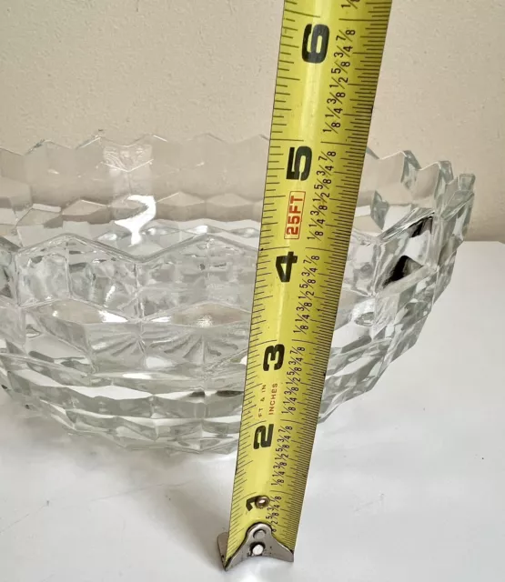 Vintage Fostoria American Large Clear Glass Large Serving Bowl 9” Mcm Decor 3