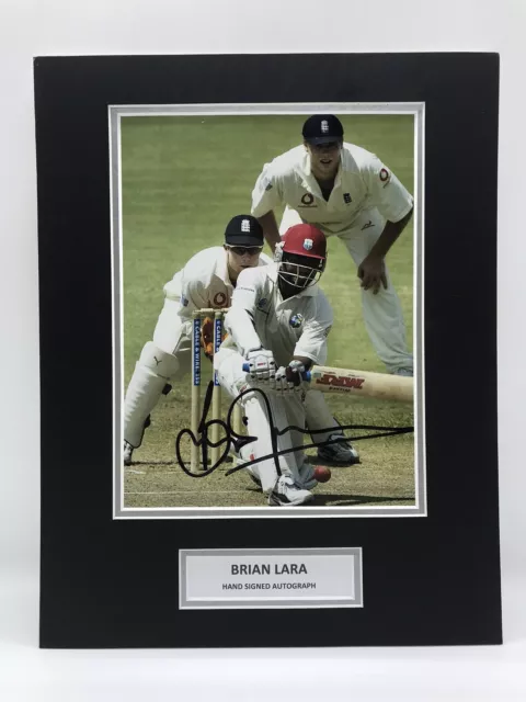 RARE Brian Lara West Indies Cricket Signed Photo Display + COA AUTOGRAPH