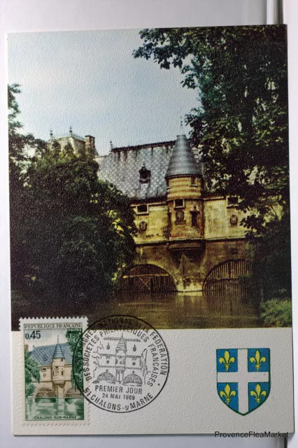 Yt1602 Chalons On Marl The Castle CPA Maximum Postcard Card 1° Day France