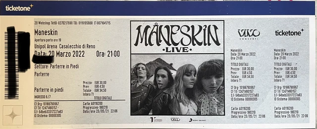 Biglietto Maneskin Concerto 20/03/2022