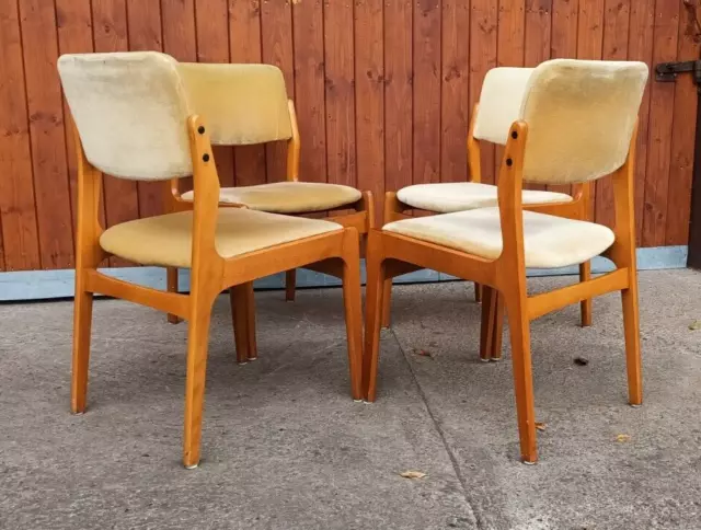4x Dining Room Chairs Chair Vintage Retro 60s Danish 60er Chairs Mid Century B