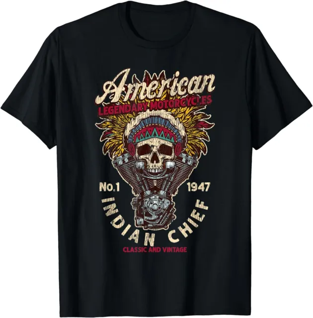 NEW LIMITED Retro Vintage American Motorcycle Indian Native Best T-Shirt