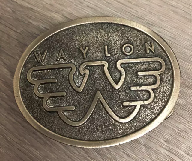 Vintage WAYLON Jennings Ltd Ed Lewis Corp Belt Buckle [3.5" L X 2 5/8" W] -YEAH!