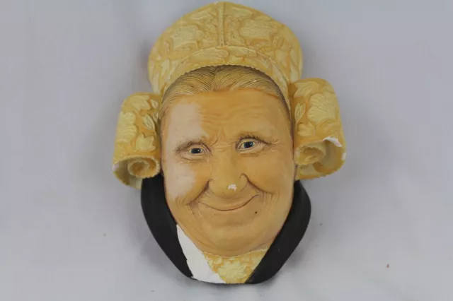 Bossons Bretonne Lady 1982 Chalkware Wall Hanging Made England