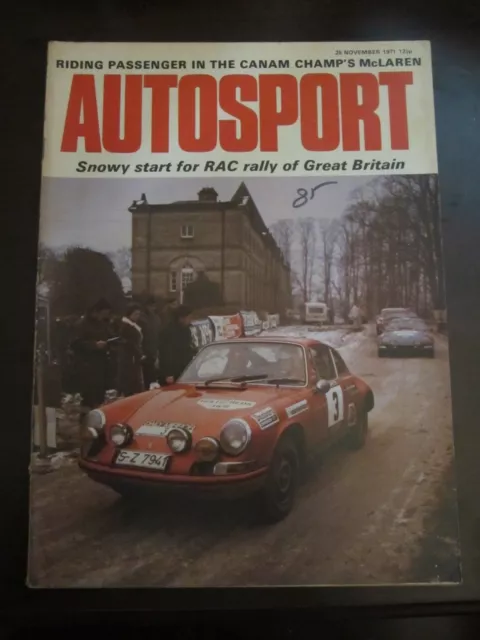 Autosport Magazine November 1971 Snowy Start for RAC Rally of Great Britain