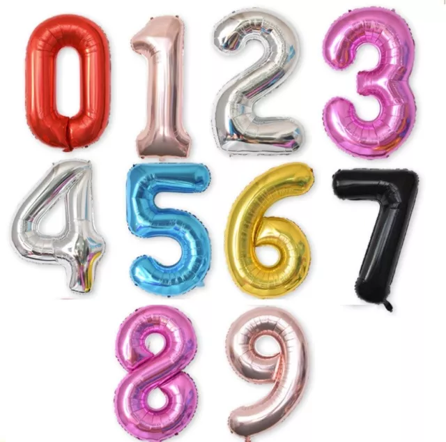 40" Giant Foil Number Balloons letter Air Helium Birthday Age Party Wedding