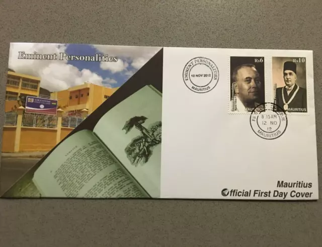 2012 Mauritius FDC Stamp Eminent Personalities Official First Day Cover