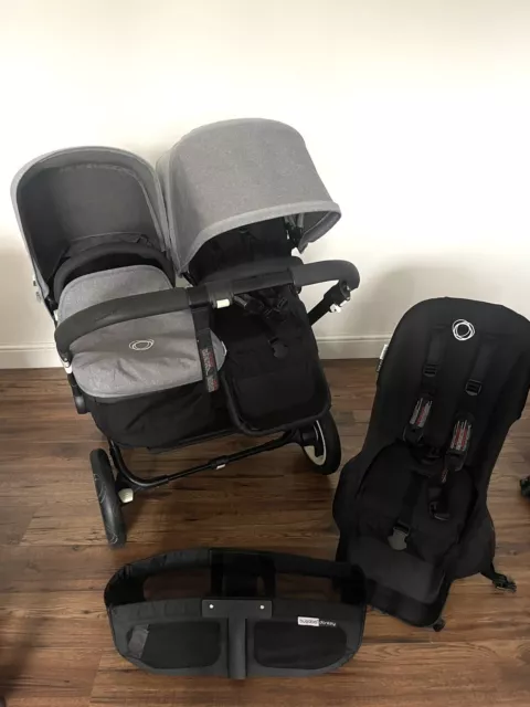 Bugaboo Donkey Duo Double Pushchair - Grey Melange Hoods