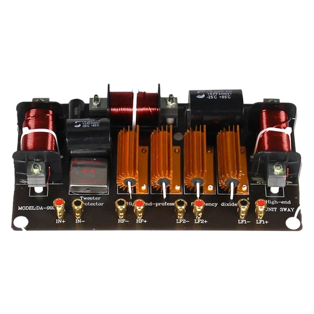 Lelukee Diviseur De Fréquence Crossover 3 Voies 300W - Filtre Haut-Parleur HiFi Aigus Médium Grave