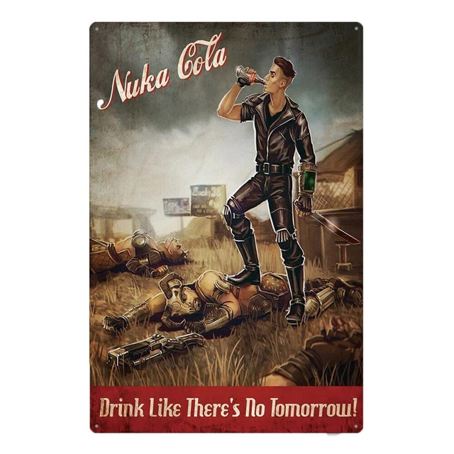 Plaque Métal Nuka Cola Fallout – Déco Bar Garage 30x20 Cm, Neuve En étain